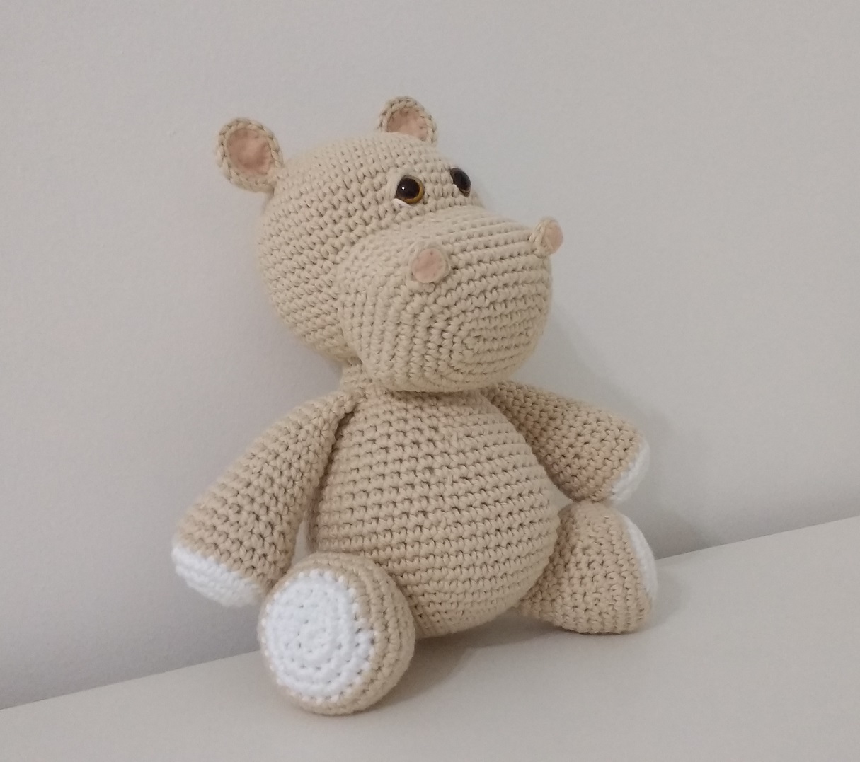 Hipopótamo amigurumi para enxoval de bebê