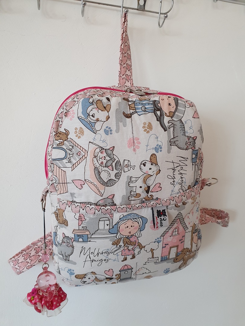 Mini mochila estampada Melhores Amigos